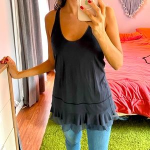 Grey delicate tiered top